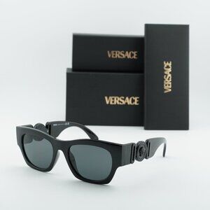 Versace VE4479U 536087 Square Sunglasses - Black/Grey
